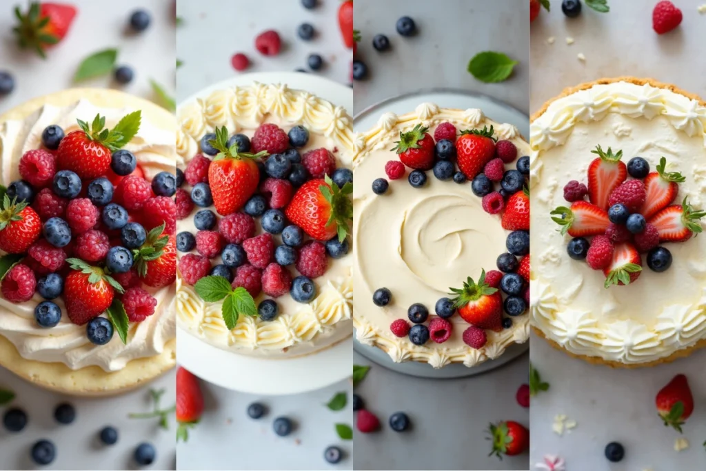 Whole Foods Chantilly Cake Recipe: Step-by-Step Guide 6 Top-down view of Whole Foods Chantilly Cake with decorative berries.