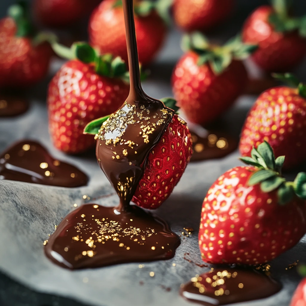 dipping-strawberries-chocolate Dipping strawberries in chocolate